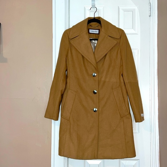 Calvin Klein Classic Single Breasted Wool Coat - Picture 2 of 9